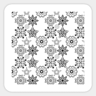 Black and White Floral Pattern Sticker